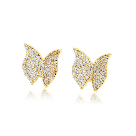 Elegant White Stone Butterfly Earring