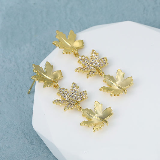 Stunning Golden Leaf Earring
