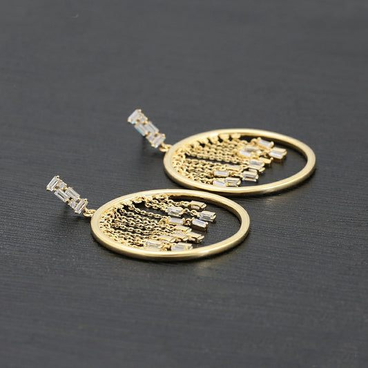 Unique Crystal Hanging Earring