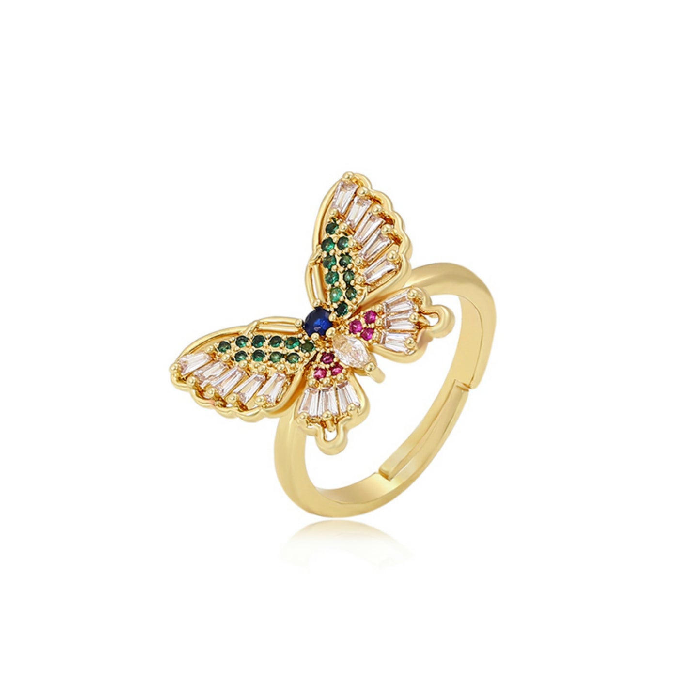 Buy Zaveri Pearls Gold Tone Graceful Butterfly Design Party Bling  Contemporary Finger Ring (ZPFK10197) Online