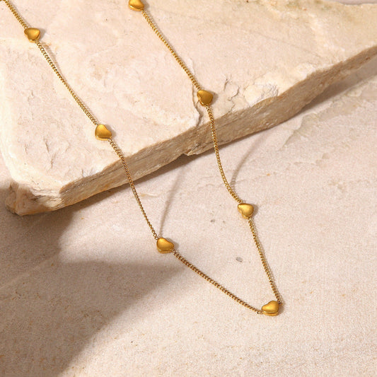 Anti Tarnish Gold Heart Chain